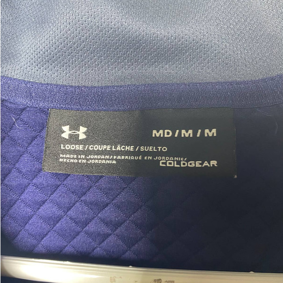 Under Armour Coldgear Mens blue quilted pullover size M - Picture 2 of 6